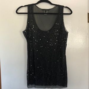 Black sequined top